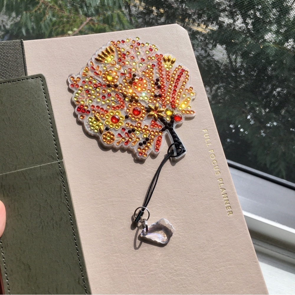 Diamond Art Fall Tree Bookmark, Colorful, Sparkly, Bling (ORANGE) - Picture 16 of 16